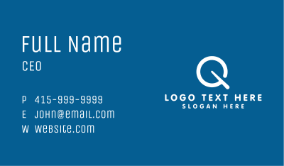 White Agency Letter Q Business Card Image Preview