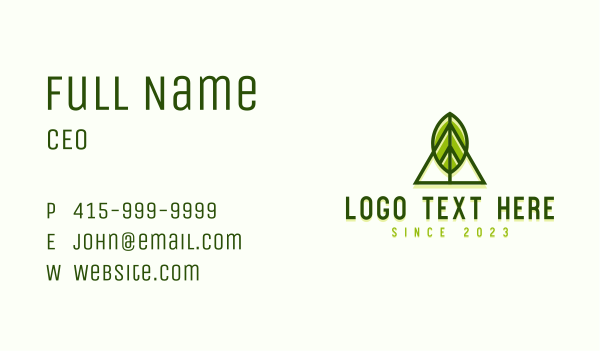 Nature Leaf Camp Business Card Design Image Preview