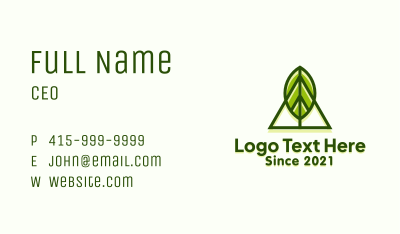 Nature Leaf Camp Business Card