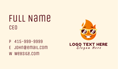 Fire Flame Sunglasses Business Card Image Preview