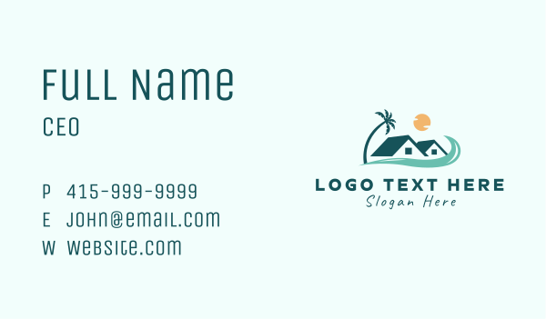 Beach Resort House Business Card Design Image Preview