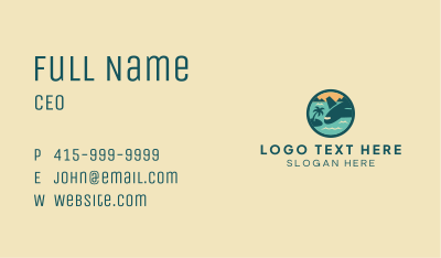 Plane Beach Vacation Business Card Image Preview