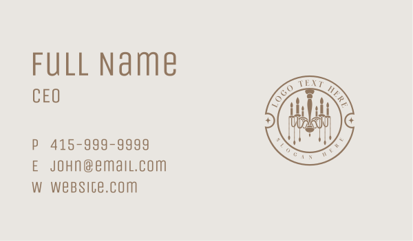 Candle Chandelier Hotel Business Card Design Image Preview