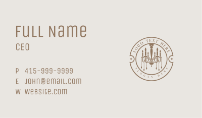 Candle Chandelier Hotel Business Card Image Preview