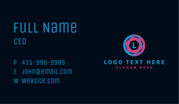 Gradient Circle Letter Business Card Design Image Preview