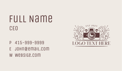 Floral SLR Camera Business Card Image Preview