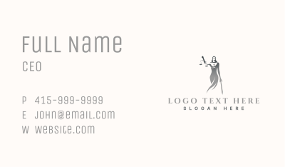 Justice Scales Woman Business Card Image Preview