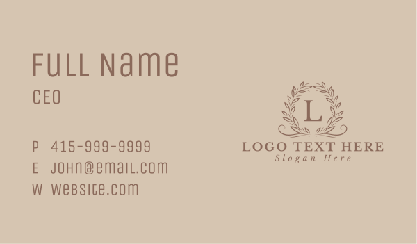 Elegant Business Wreath Letter Business Card Design Image Preview