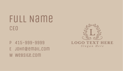 Elegant Business Wreath Letter Business Card Image Preview