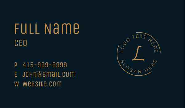 Gold Circle Business  Business Card Design Image Preview