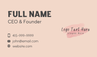 Feminine Paint Brush Wordmark Business Card Design