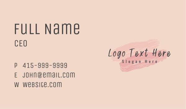 Feminine Paint Brush Wordmark Business Card Design Image Preview