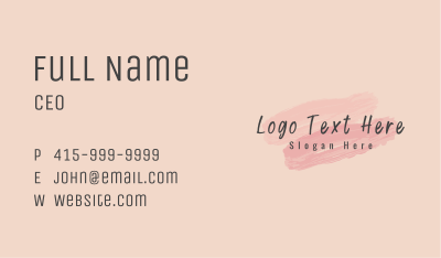 Feminine Paint Brush Wordmark Business Card Image Preview