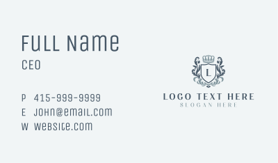 Fashion Royalty Shield Business Card Image Preview