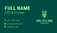Green Owl Leaf Business Card Image Preview