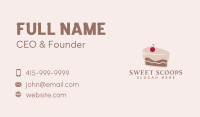 Retro Cherry Cake Business Card Image Preview