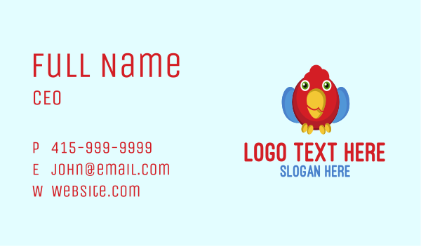 Cute Parrot Business Card Design Image Preview