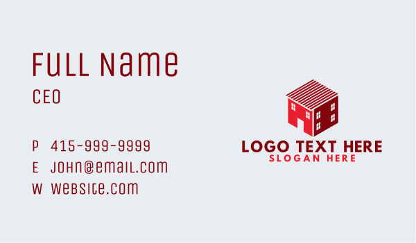 Red Hexagon Home Business Card Design Image Preview