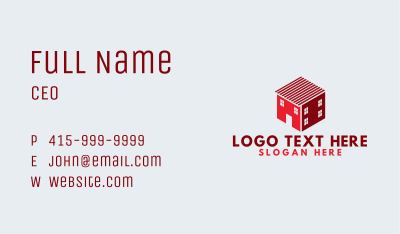 Red Hexagon Home Business Card Image Preview