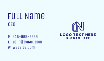 Letter N Building Business Card Image Preview
