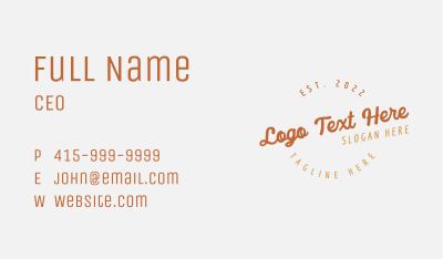 Gold Classic Vintage Wordmark Business Card Image Preview
