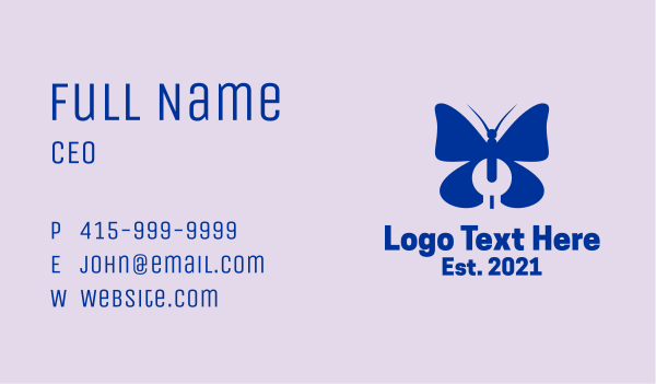 Blue Butterfly Wrench  Business Card Design Image Preview