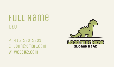 Green Cartoon Dinosaur Business Card Image Preview