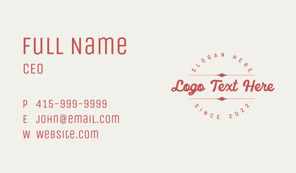 Red Vintage Brand  Business Card Design Image Preview