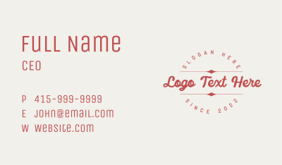 Red Vintage Brand  Business Card Image Preview