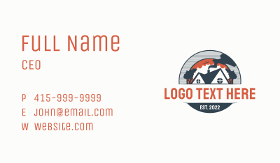 House Forest Smoke Badge Business Card Image Preview