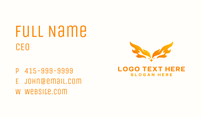 Blazing Phoenix Wings Business Card Image Preview