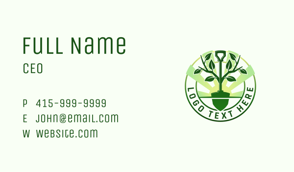 Tree Shovel Plant Business Card Design Image Preview