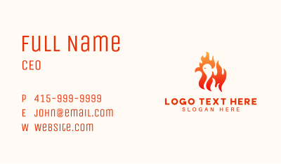 Red Flaming Chicken Business Card Image Preview