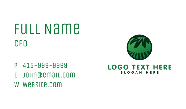 Cannabis Field Leaf Business Card Design Image Preview