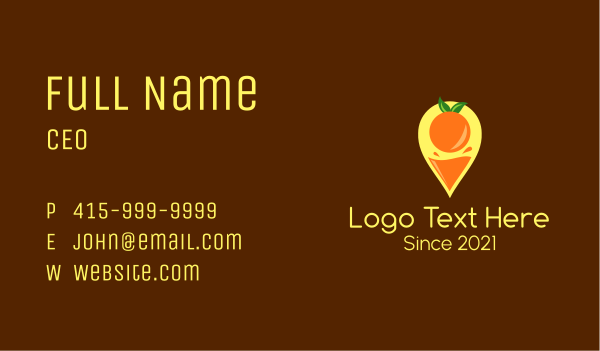 Orange Juice Location Pin Business Card Design Image Preview
