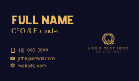 Gold Elegant Letter Q Business Card Image Preview