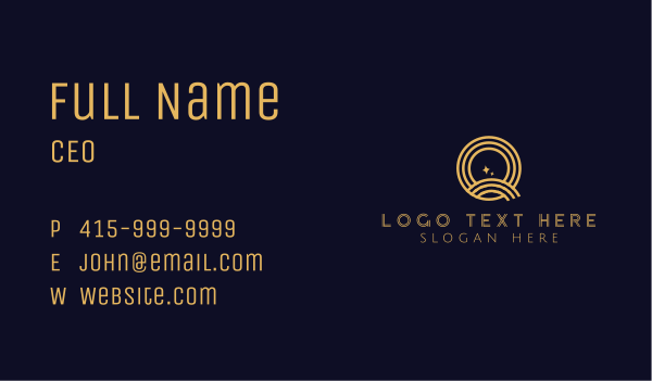 Gold Elegant Letter Q Business Card Design Image Preview
