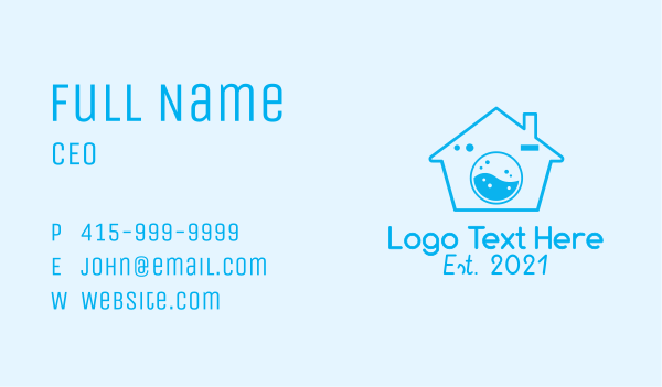 Blue Laundry House Business Card Design Image Preview