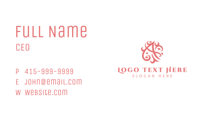 Pink Boutique Letter A  Business Card Image Preview