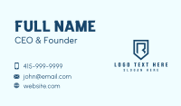 Blue Shield Letter R Business Card Image Preview