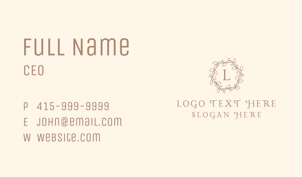 Ornamental Leaves Wreath Business Card Design Image Preview