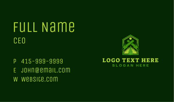 Woodwork Chainsaw Forest Business Card Design Image Preview