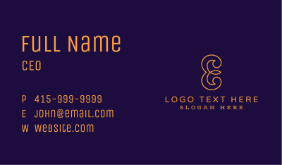 Decorative Letter E Business Card Image Preview