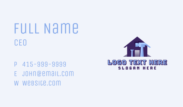 House Hammer Nail Business Card Design Image Preview