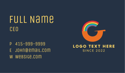Colorful Letter G Publishing Business Card