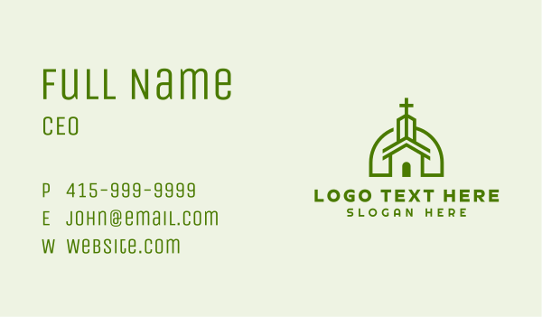 Green Cross Religion Business Card Design Image Preview