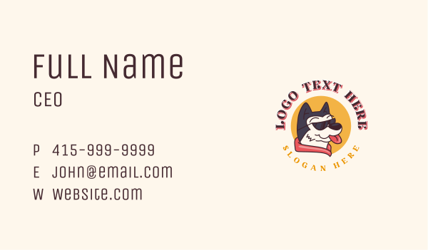 Cool Dog Sunglasses Business Card Design Image Preview