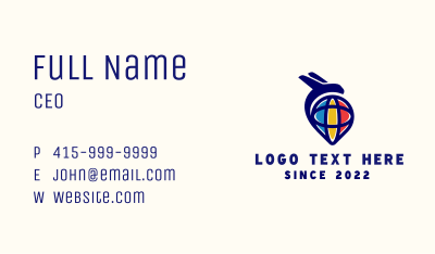 Global Travel Location Pin Business Card