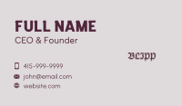 Gothic Business Wordmark Business Card Image Preview