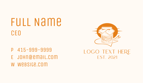 Orange Kombucha Jar  Business Card Design Image Preview